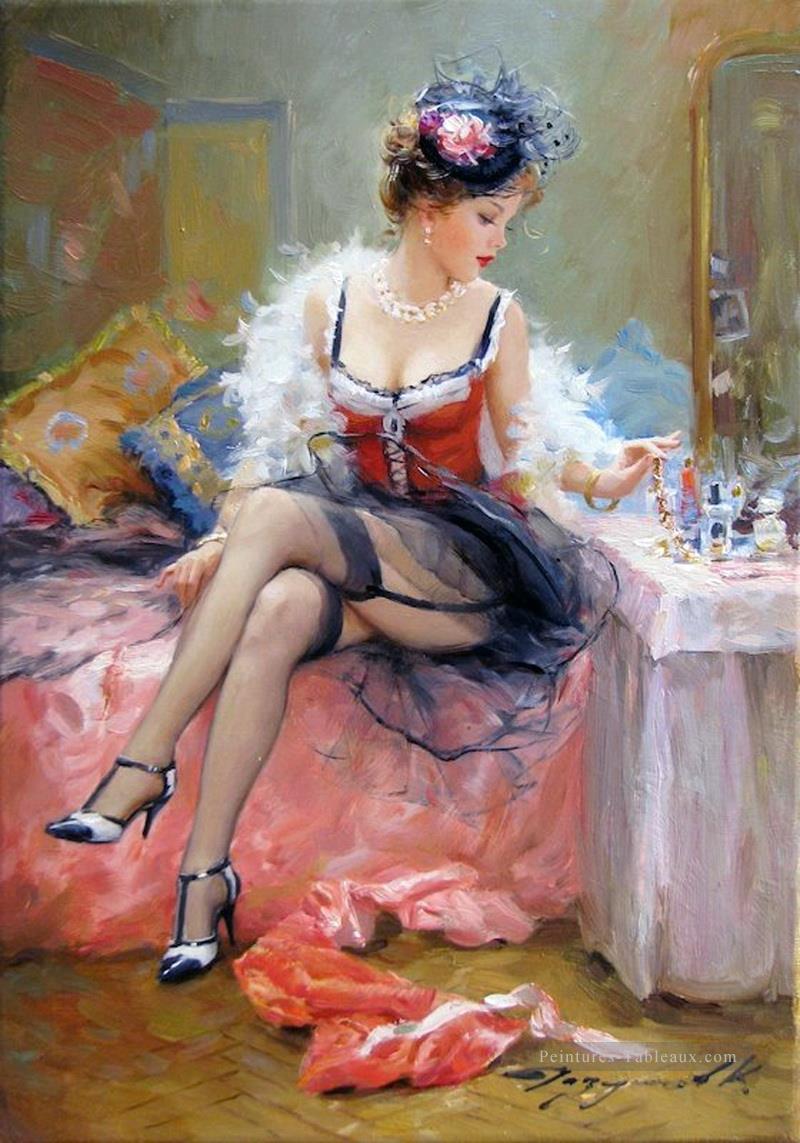 Une jolie femme KR 003 Impressionist Peintures à l'huile